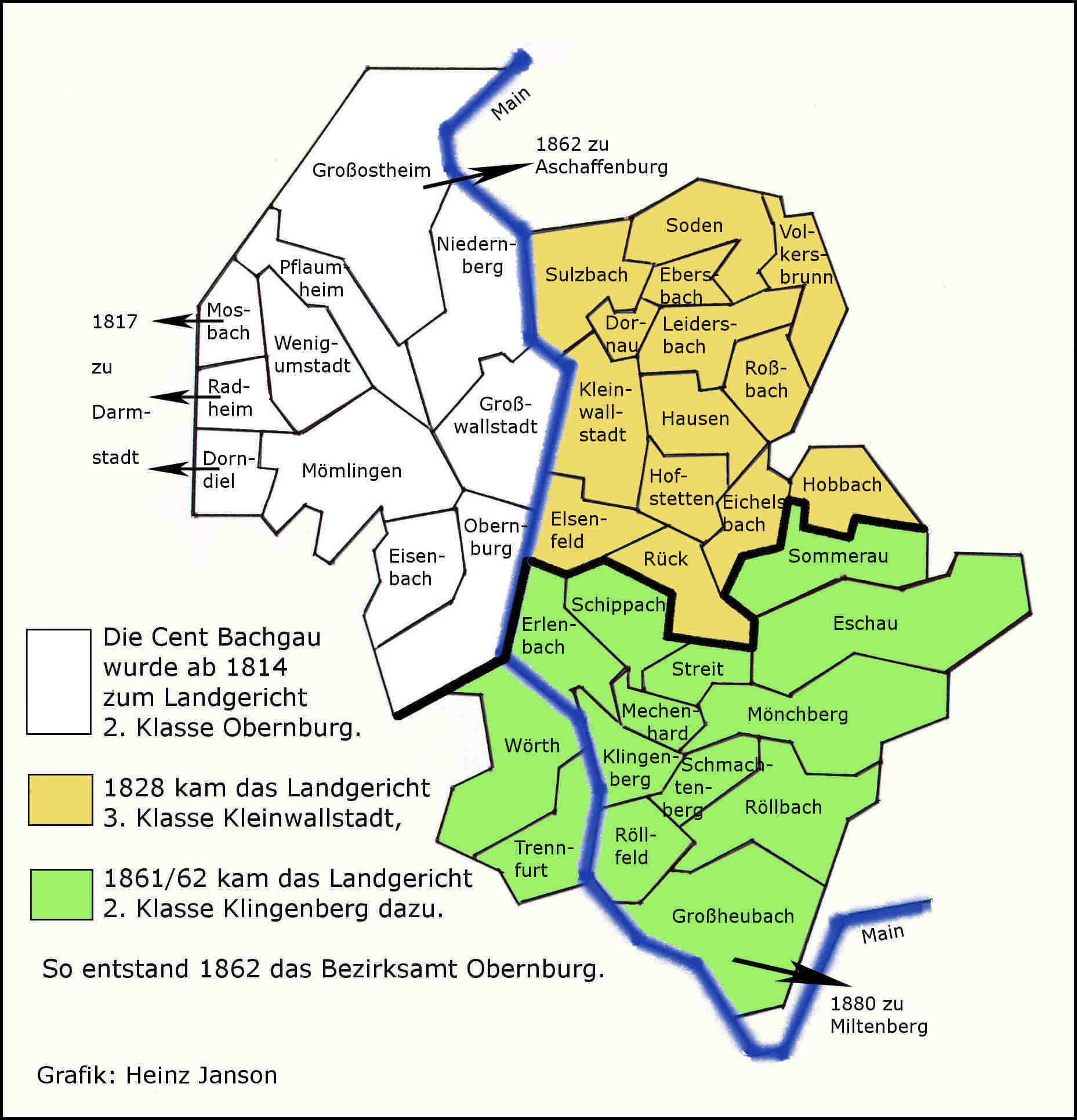 Aemterstadt Bezirksamt Obernburg Karte