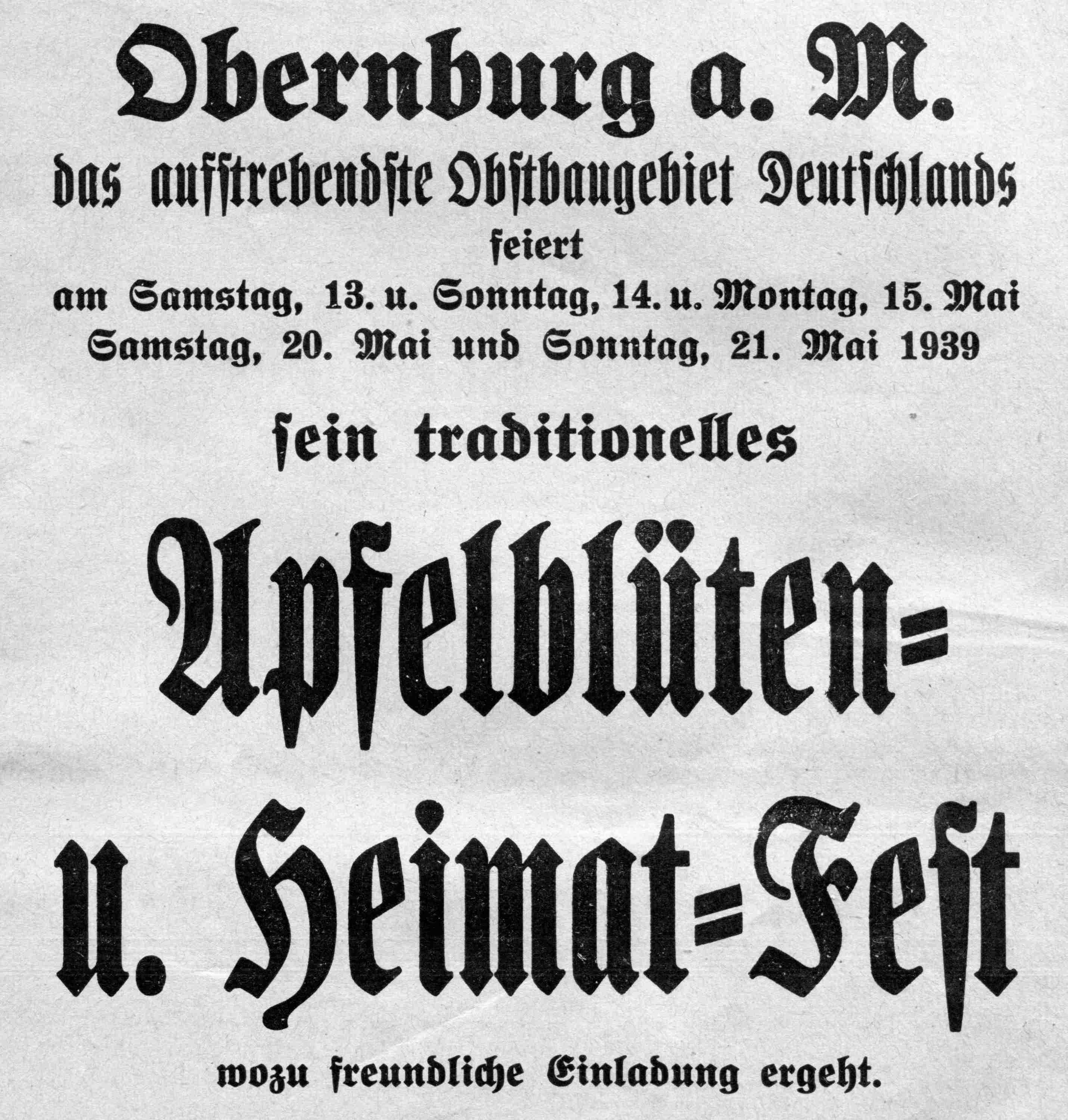 Keltern Apfelbluetenfest 1939