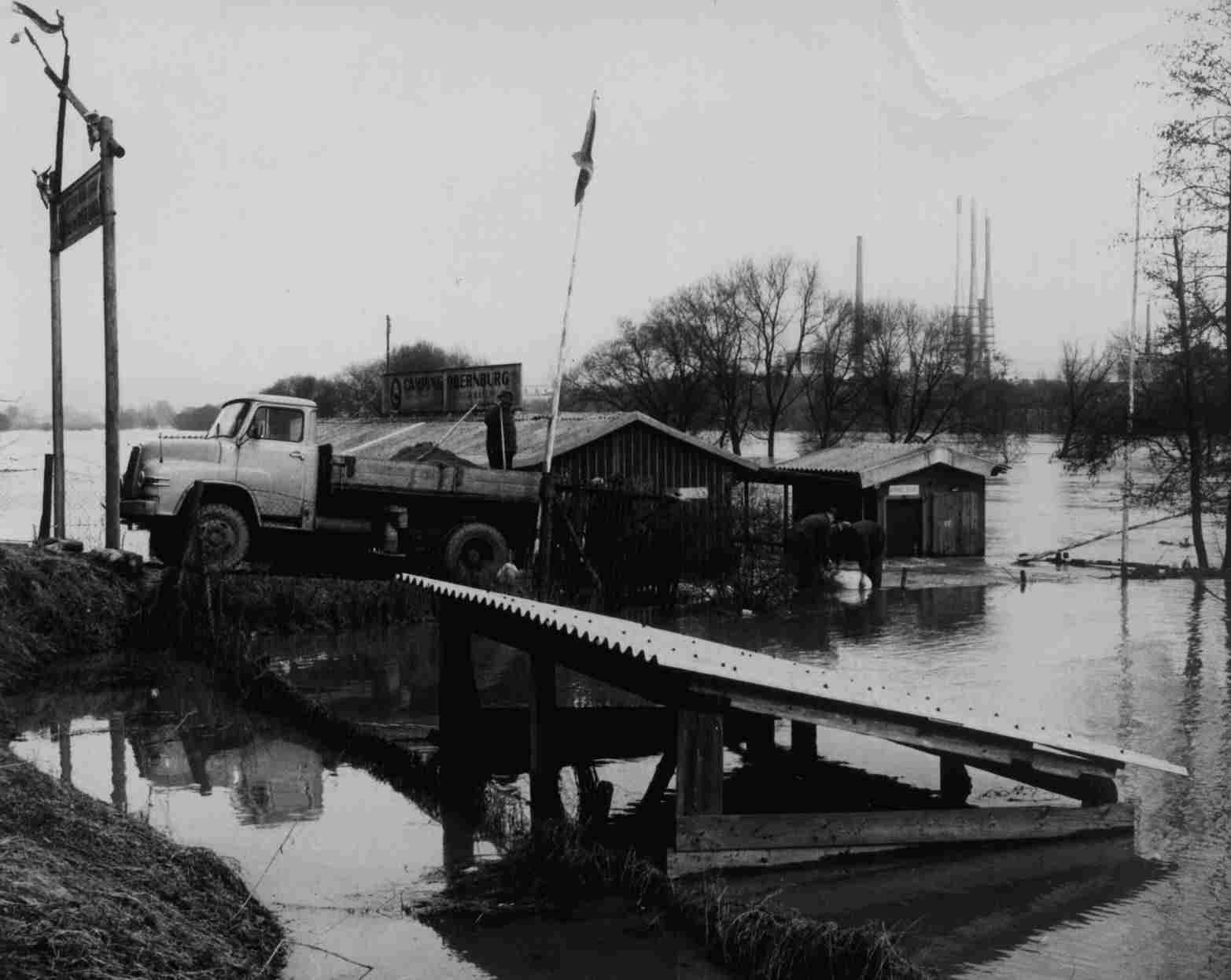 Riverranch Campingplatz im Hochwasser