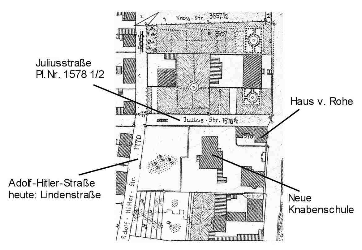 Rohe Ausschnitt aus dem Vermessungsverzeichnis 212 von 1941