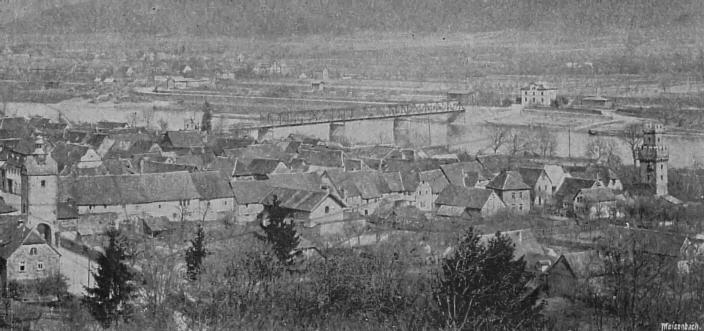 2017_27_01 Obernburg Blick auf Bahnhof Einweihung Mainbr�cke Festschrift 31 Mai 1891